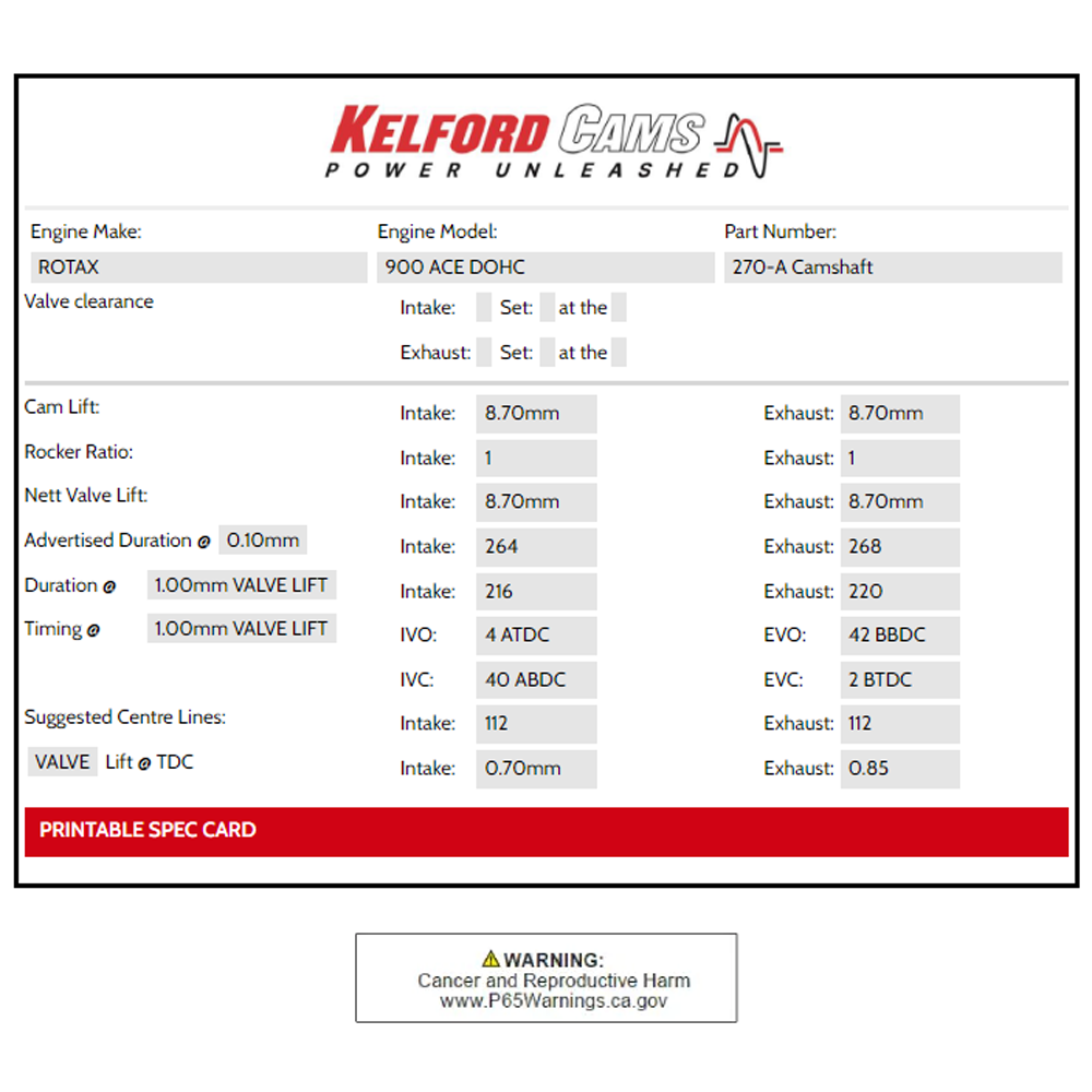 WSRD Terminator Stage 1 Camshaft Set | Can-Am X3 & Ski-Doo