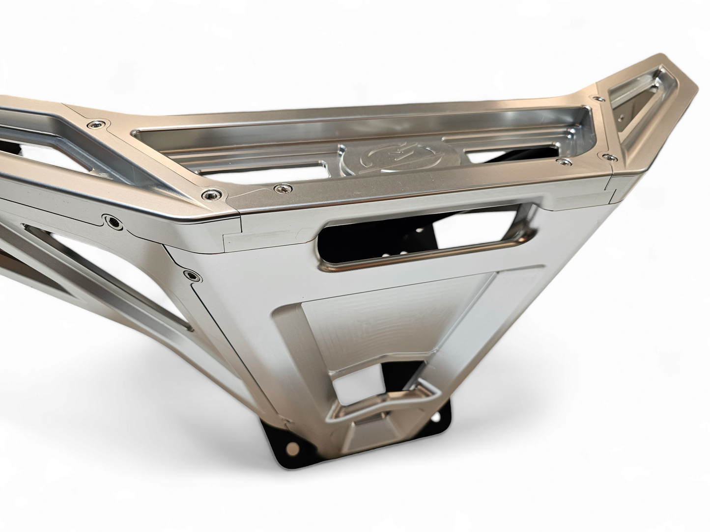 2022-2026 Polaris RZR Pro R, Pro S, Turbo R Machined Billet Front Winch Bumper (Clear Anodize)