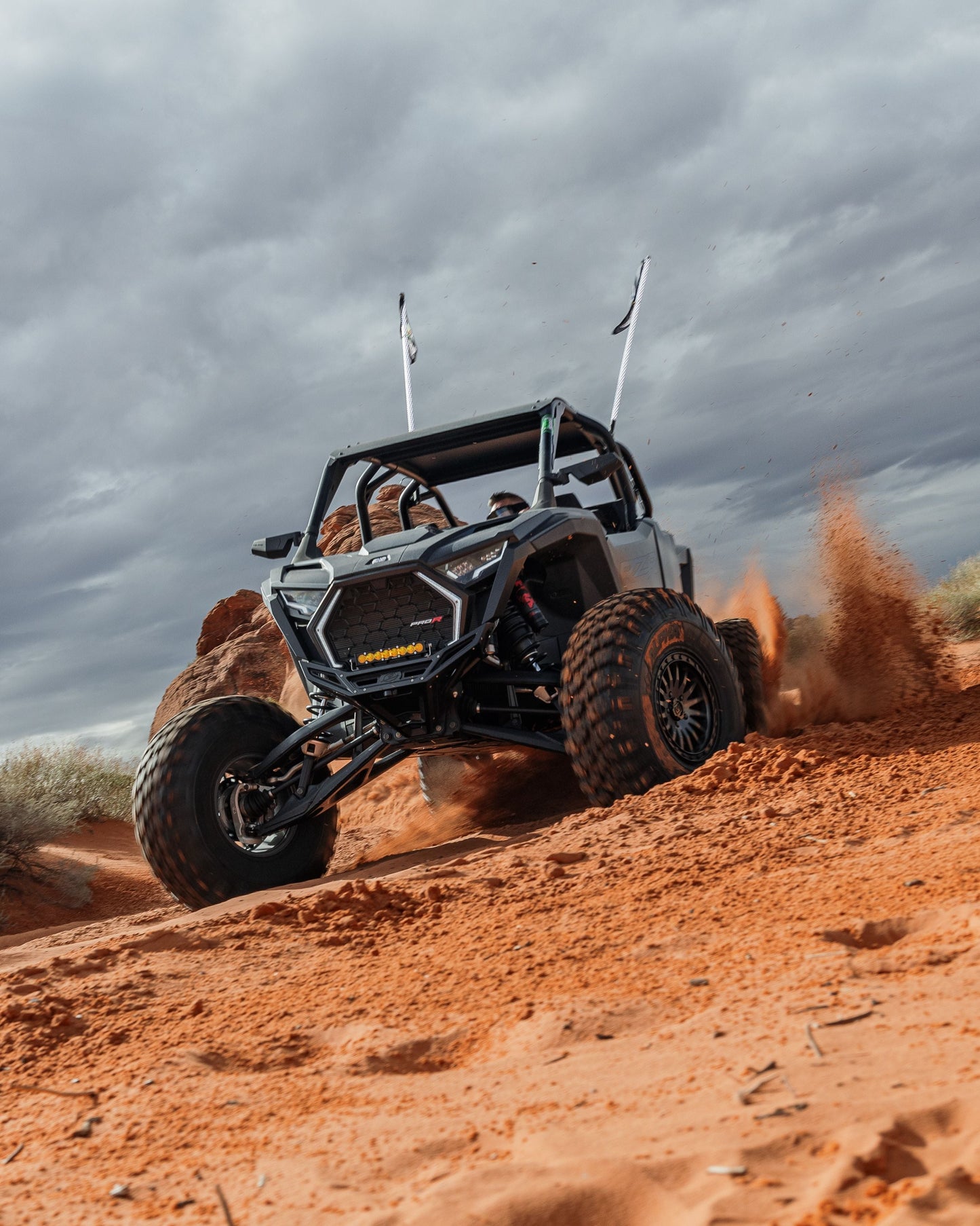 2022-2026 Polaris RZR Pro R, Pro S, Turbo R Machined Billet Front Winch Bumper (Black Anodize)